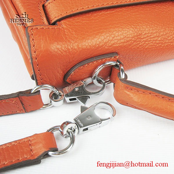 Hermes Kelly 32cm Togo Leather Bag Orange 6108 Silver Hardware Hermes Kelly 32cm Togo Leather Bag Orange 6108 Silver Hardware